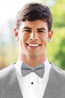 Matching Heather Grey Wool Bow Tie