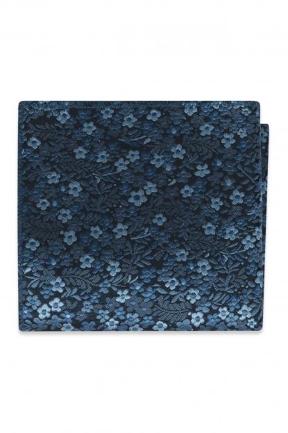 Slate Blue Floral Pocket Square