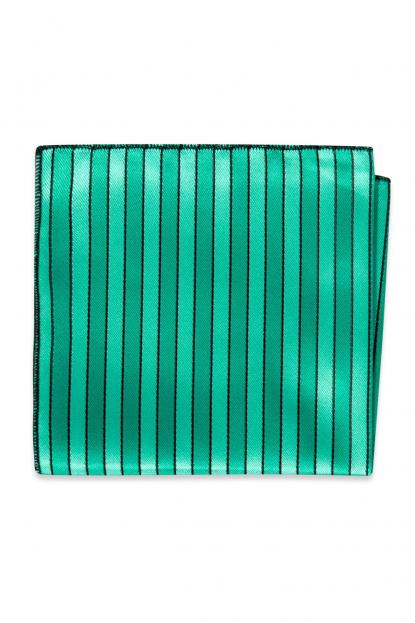 Jade Striped Pocket Square