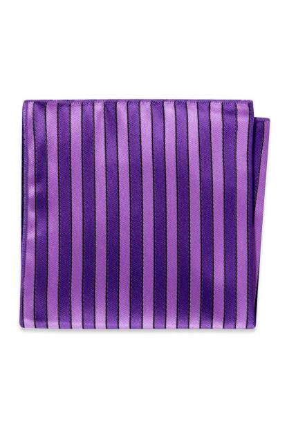 Purple Striped Pocket Square