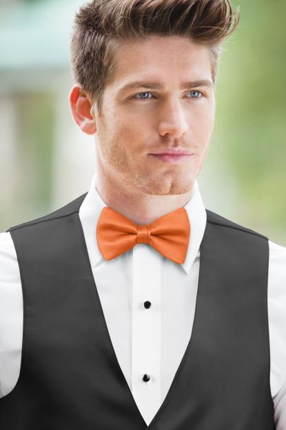 Tangerine Simply Solids Bow Tie
