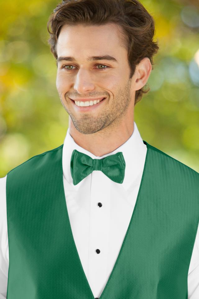 Herringbone Emerald Green Bow Tie
