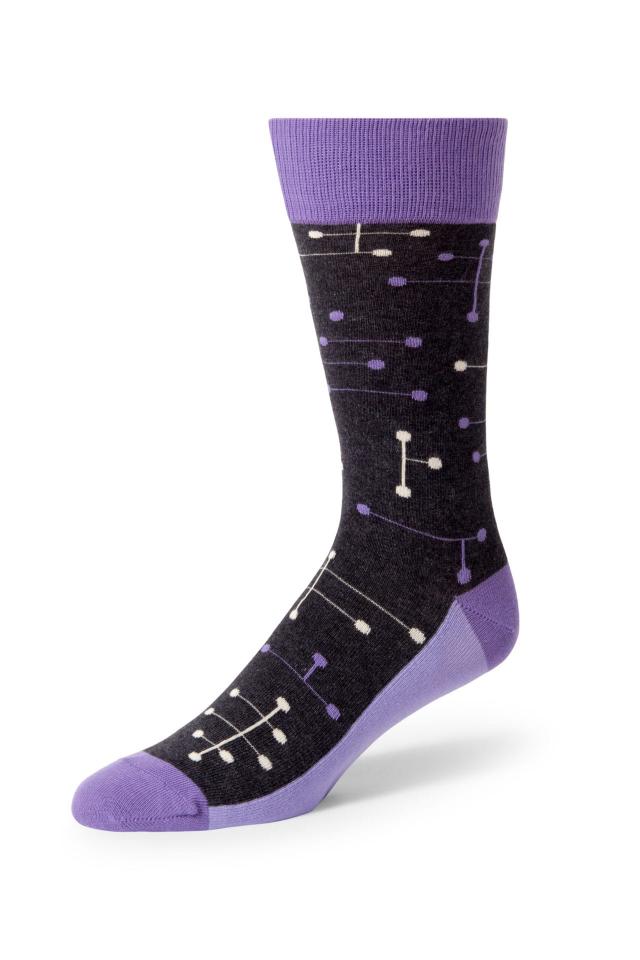 Purple Line Dot Socks